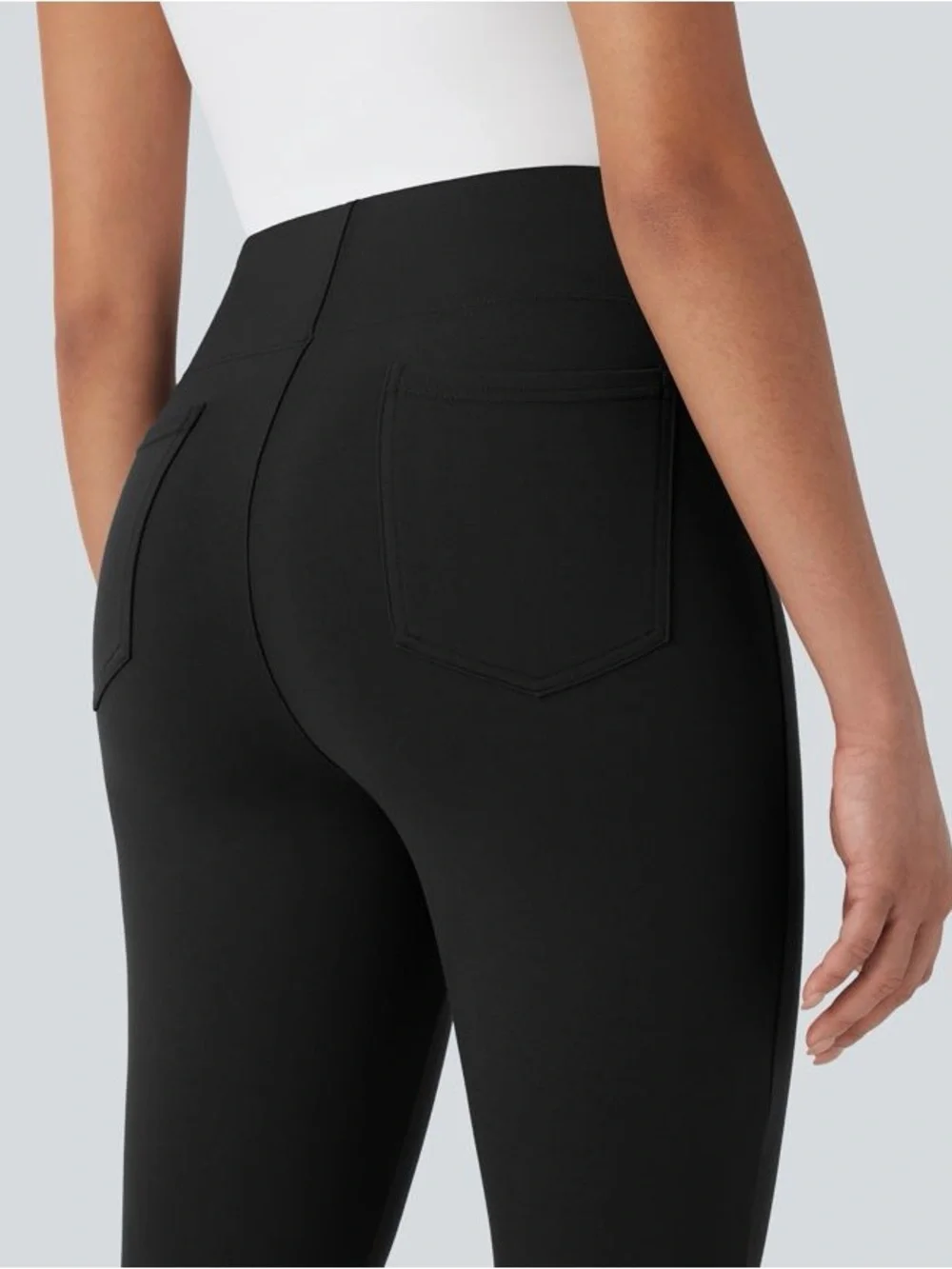 NWT Halara Flex™ High Waisted Pocket Tapered Cropped Work Pants in Black Size M
